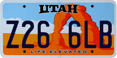 UT license plate Z266LB