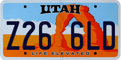 UT license plate Z266LD