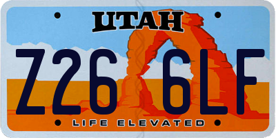 UT license plate Z266LF