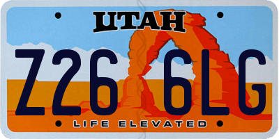UT license plate Z266LG
