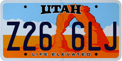 UT license plate Z266LJ