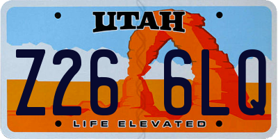 UT license plate Z266LQ
