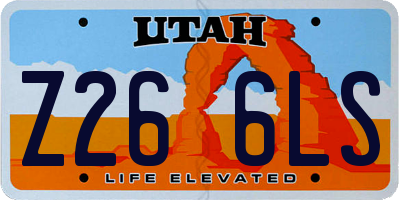 UT license plate Z266LS
