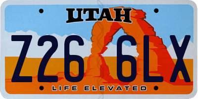 UT license plate Z266LX