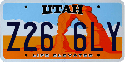 UT license plate Z266LY