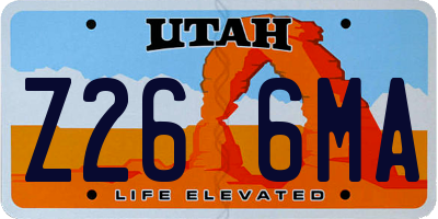 UT license plate Z266MA