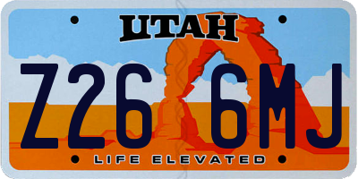 UT license plate Z266MJ