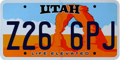 UT license plate Z266PJ