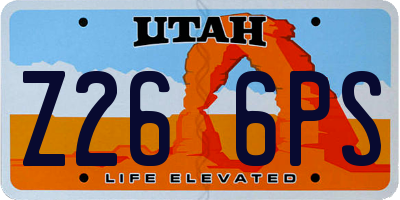 UT license plate Z266PS