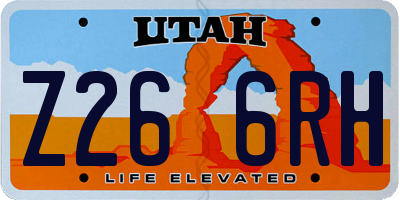 UT license plate Z266RH