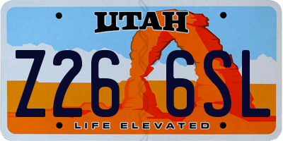 UT license plate Z266SL