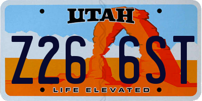 UT license plate Z266ST