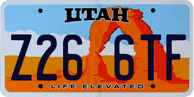 UT license plate Z266TF