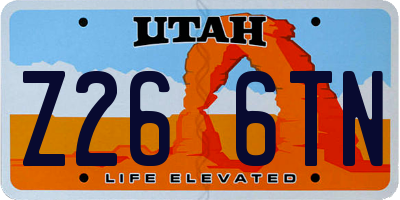 UT license plate Z266TN