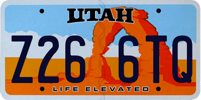 UT license plate Z266TQ
