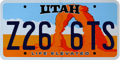 UT license plate Z266TS