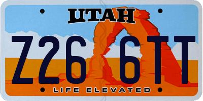 UT license plate Z266TT