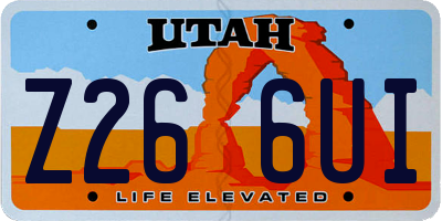 UT license plate Z266UI