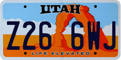 UT license plate Z266WJ