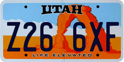 UT license plate Z266XF