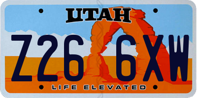 UT license plate Z266XW