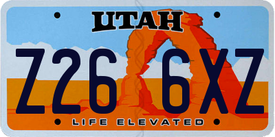 UT license plate Z266XZ