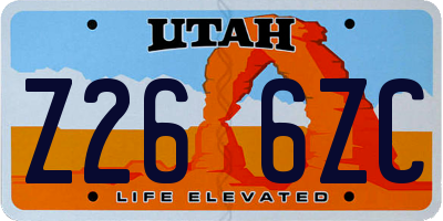 UT license plate Z266ZC