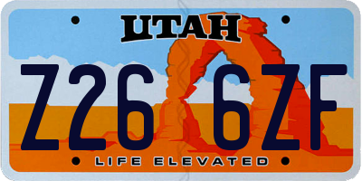 UT license plate Z266ZF