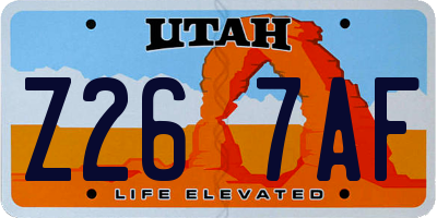 UT license plate Z267AF