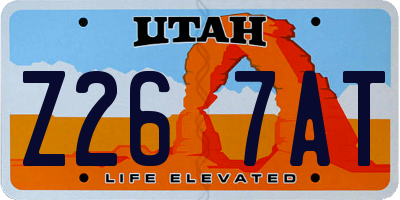 UT license plate Z267AT