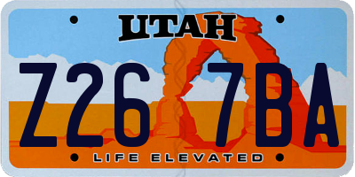 UT license plate Z267BA