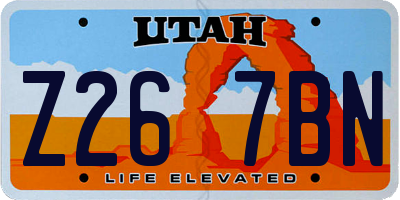 UT license plate Z267BN