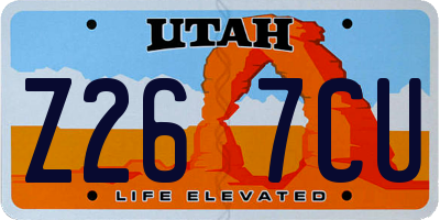 UT license plate Z267CU