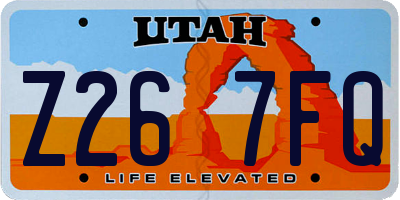 UT license plate Z267FQ