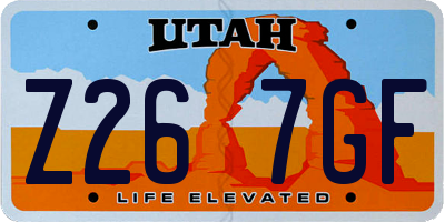 UT license plate Z267GF