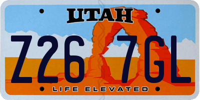 UT license plate Z267GL