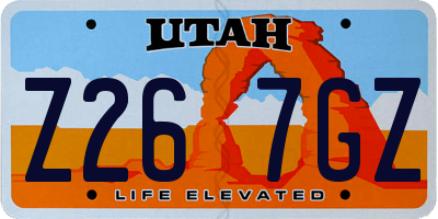 UT license plate Z267GZ