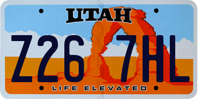 UT license plate Z267HL