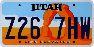 UT license plate Z267HW