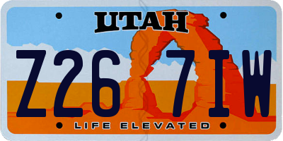 UT license plate Z267IW