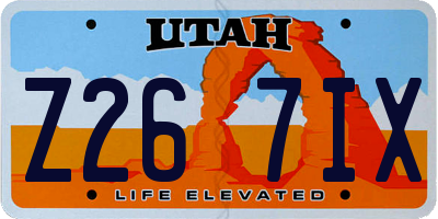 UT license plate Z267IX