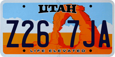 UT license plate Z267JA