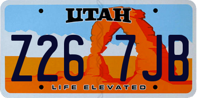 UT license plate Z267JB