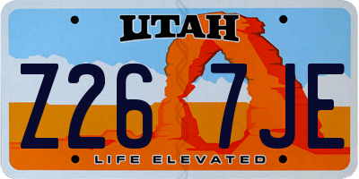 UT license plate Z267JE