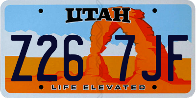 UT license plate Z267JF