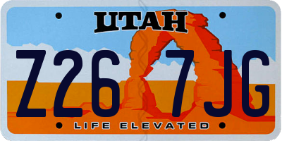 UT license plate Z267JG