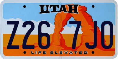 UT license plate Z267JO