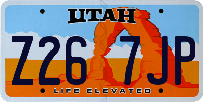 UT license plate Z267JP