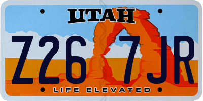 UT license plate Z267JR