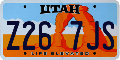 UT license plate Z267JS